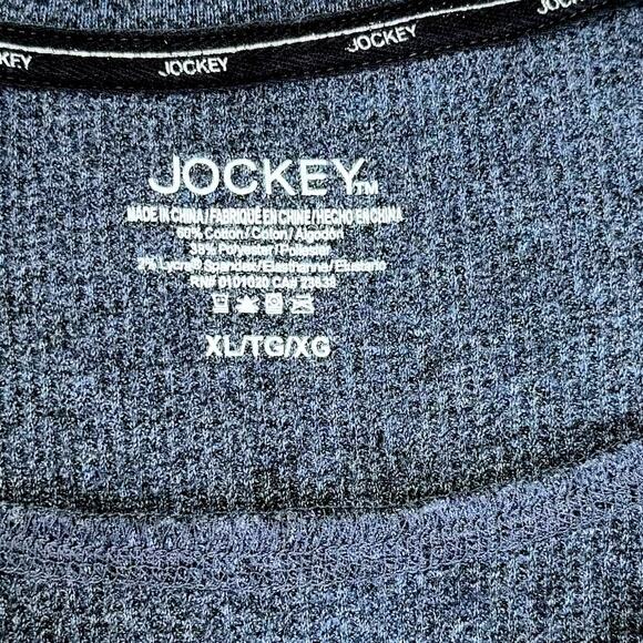 JOCKEY Long Sleeves 1/4 Zip Pullover Thermal Knit Sweatshirt Size XL Slate Blue - Picture 12 of 12